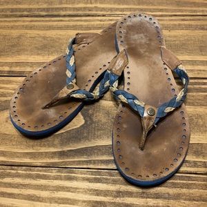 UGG leather braided flip flop